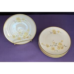 (6) W160 Johann Haviland 6” Bread Plates Yellow Flowers Brown Branches